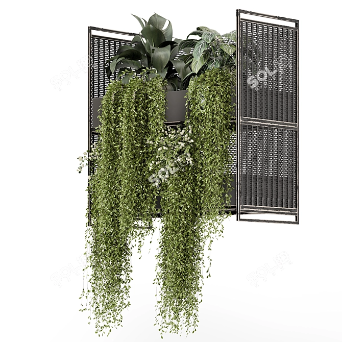 Metal Pot Hanging Plants Set 3D model image 4