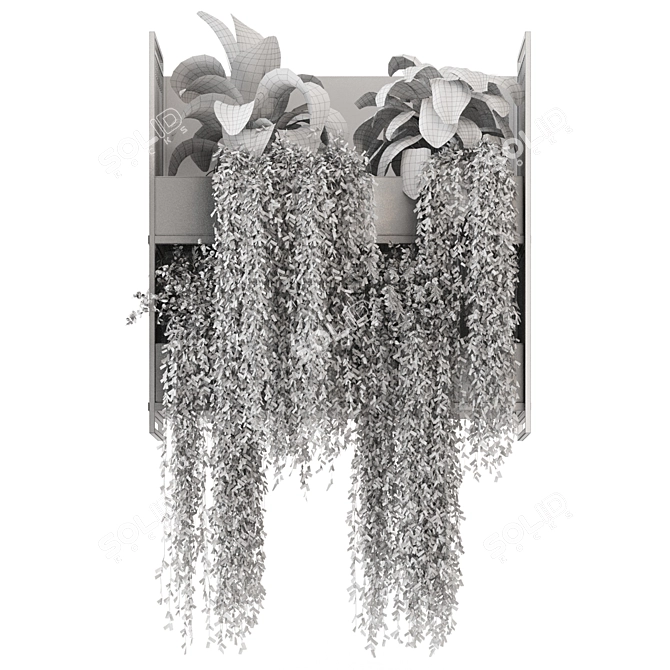 Metal Pot Hanging Plants Set 3D model image 5