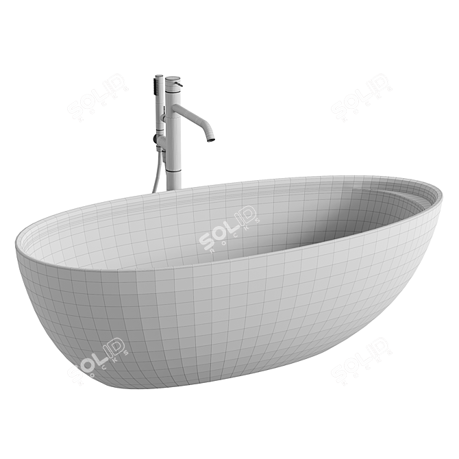 Antoniolupi Oval Bath, Matte White 3D model image 4