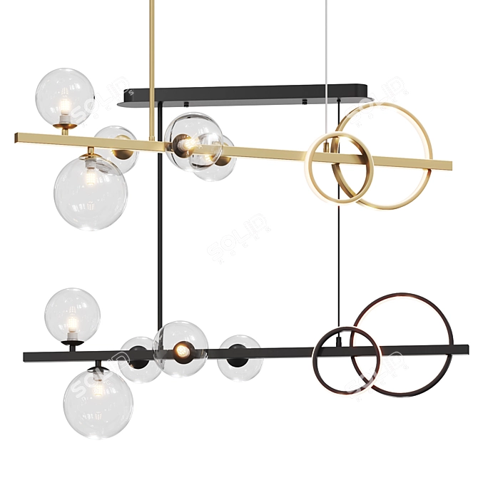 Modern Bubble Pendant Light 3D model image 1