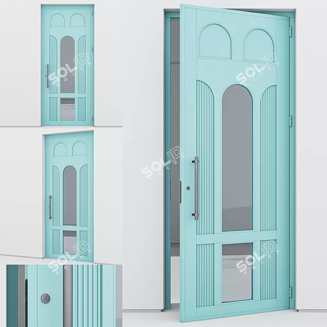  Sleek Aluminium Door 362 3D model image 1