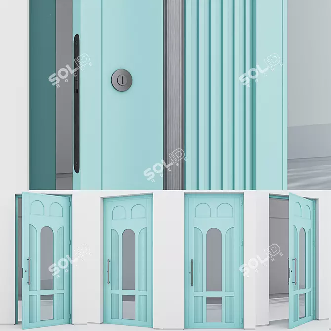  Sleek Aluminium Door 362 3D model image 3