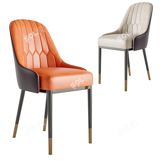 Luxury Dining Chair 3D Model 3D model image 2