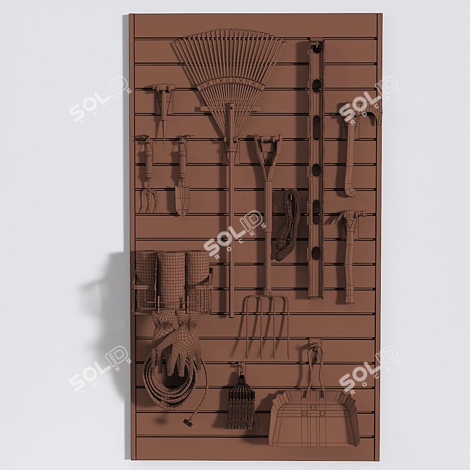 Garden Tool Storage Solution 3D model image 5