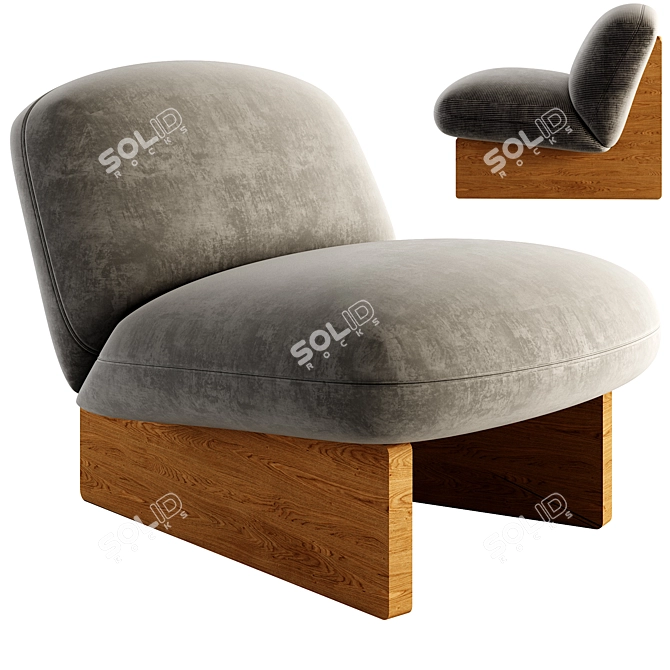 Jardan Ziggy Armchair & Ottoman 3D model image 1