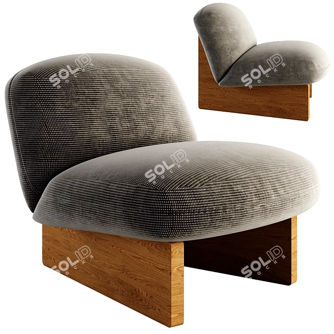 Jardan Ziggy Armchair & Ottoman 3D model image 2