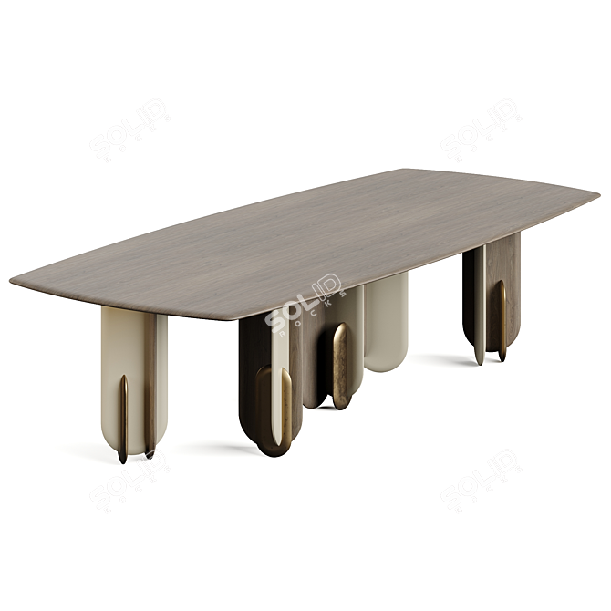 Laura Meroni Talento Square Dining Table - Precision Crafted & Seamless 3D model image 1