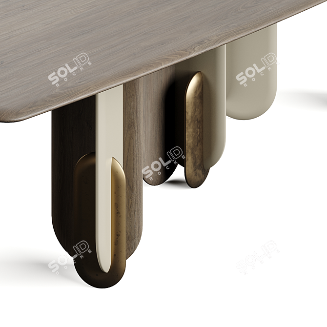 Laura Meroni Talento Square Dining Table - Precision Crafted & Seamless 3D model image 4