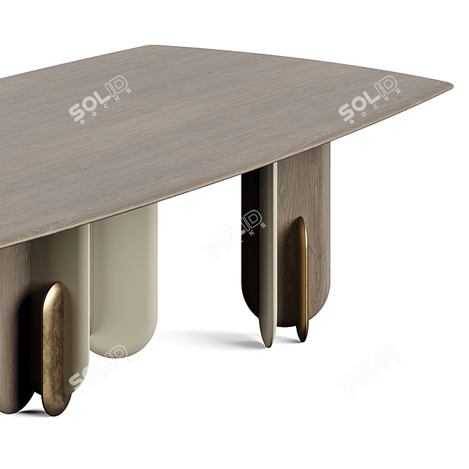 Laura Meroni Talento Square Dining Table - Precision Crafted & Seamless 3D model image 5