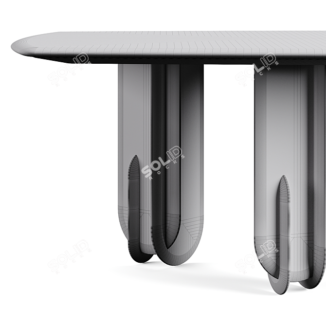 Laura Meroni Talento Square Dining Table - Precision Crafted & Seamless 3D model image 6