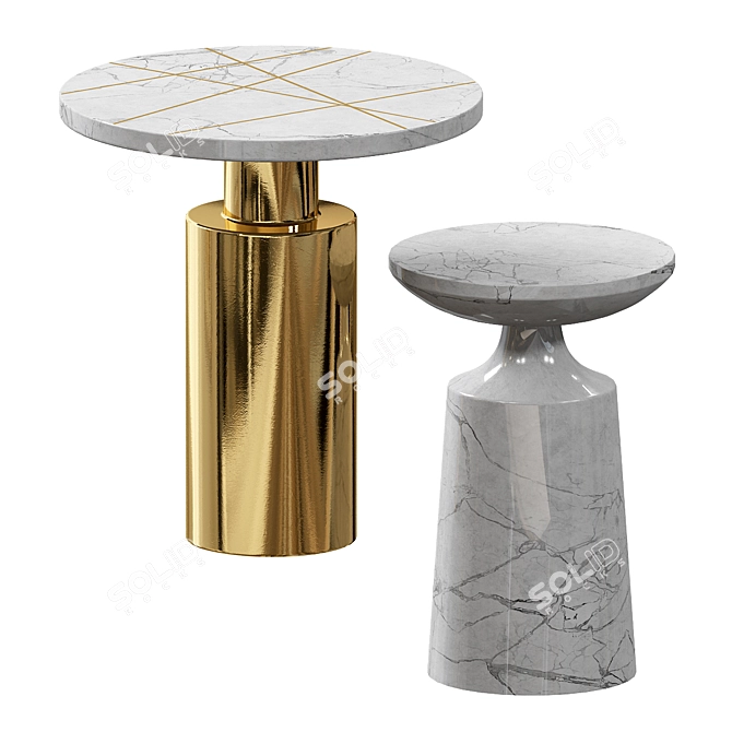 Kesbury Metal Side Table 3D model image 1