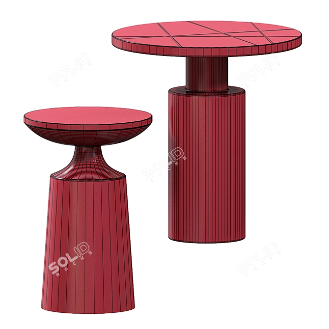 Kesbury Metal Side Table 3D model image 2