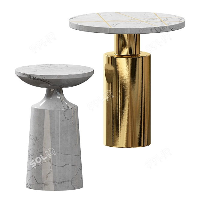 Kesbury Metal Side Table 3D model image 3