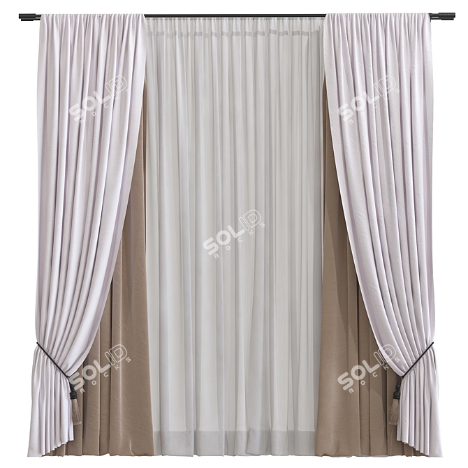 Meshed Curtain Design Concept 3D model image 1