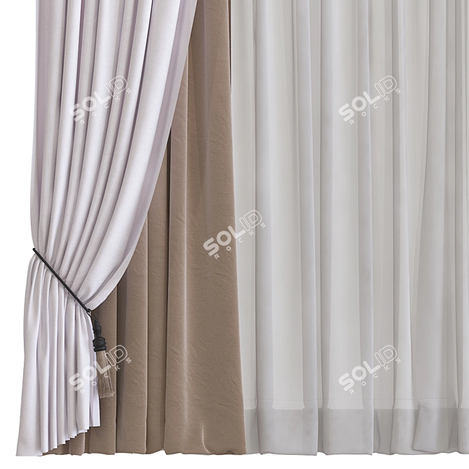 Meshed Curtain Design Concept 3D model image 2