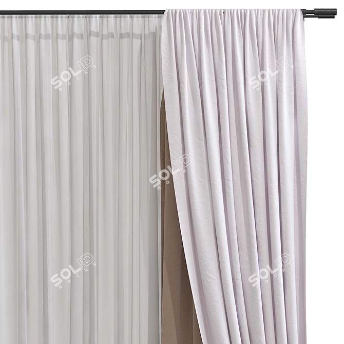 Meshed Curtain Design Concept 3D model image 3