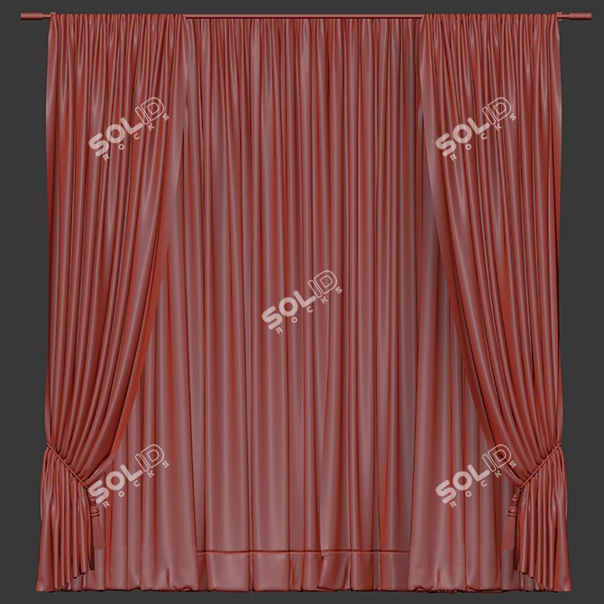 Meshed Curtain Design Concept 3D model image 4