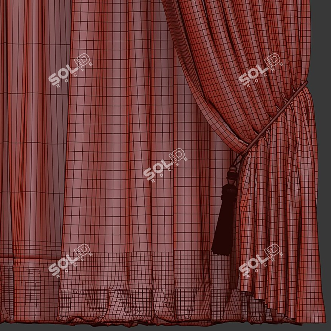 Meshed Curtain Design Concept 3D model image 5