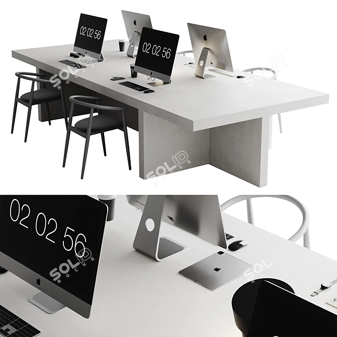 Ergonomic Workstation 13 3D model image 1