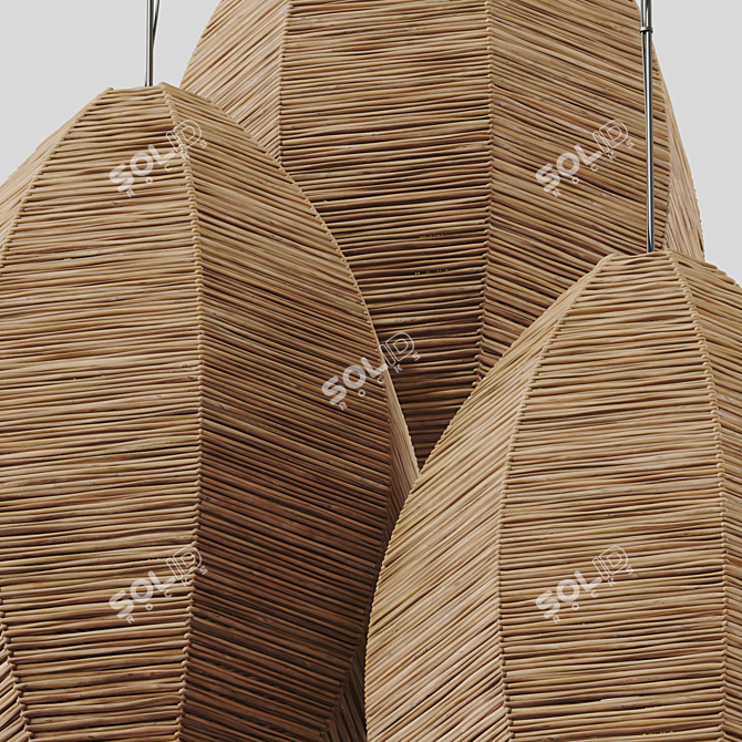 Elegant Wicker Lamp Model, 3D 3D model image 2