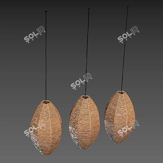 Elegant Wicker Lamp Model, 3D 3D model image 5