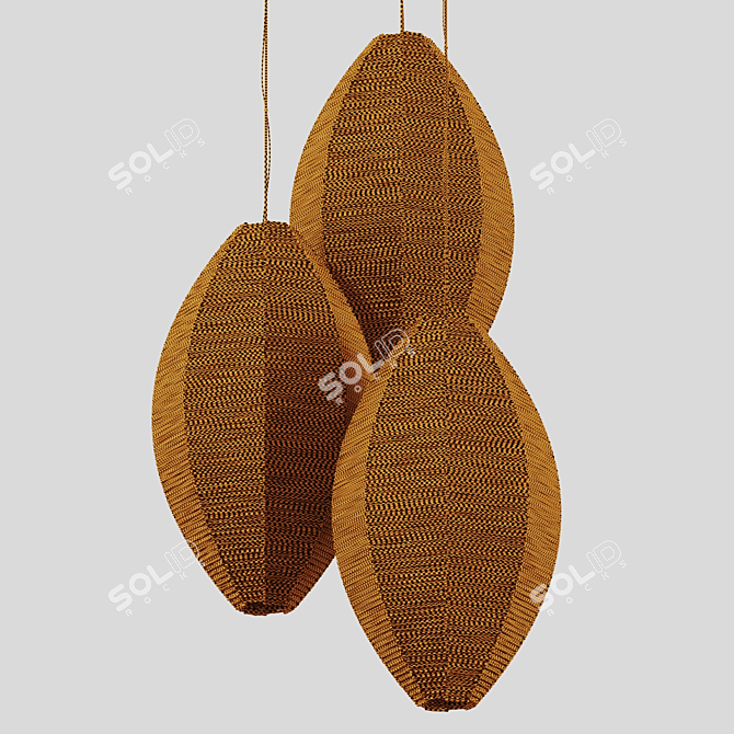 Elegant Wicker Lamp Model, 3D 3D model image 7