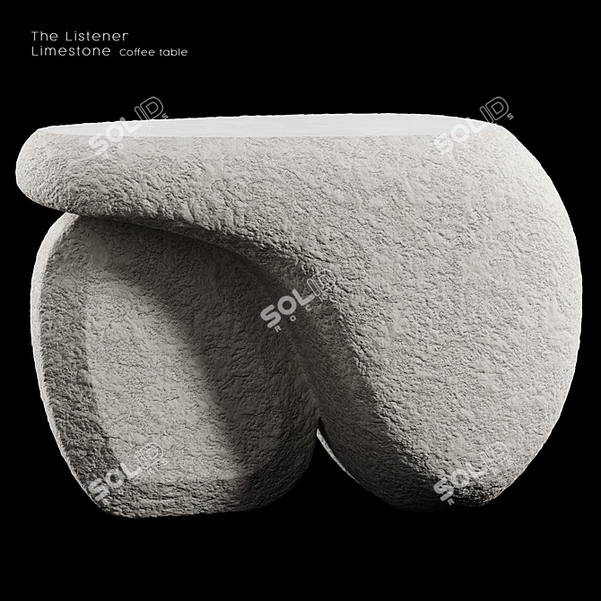 Stone Accent Coffee Table 3D model image 1