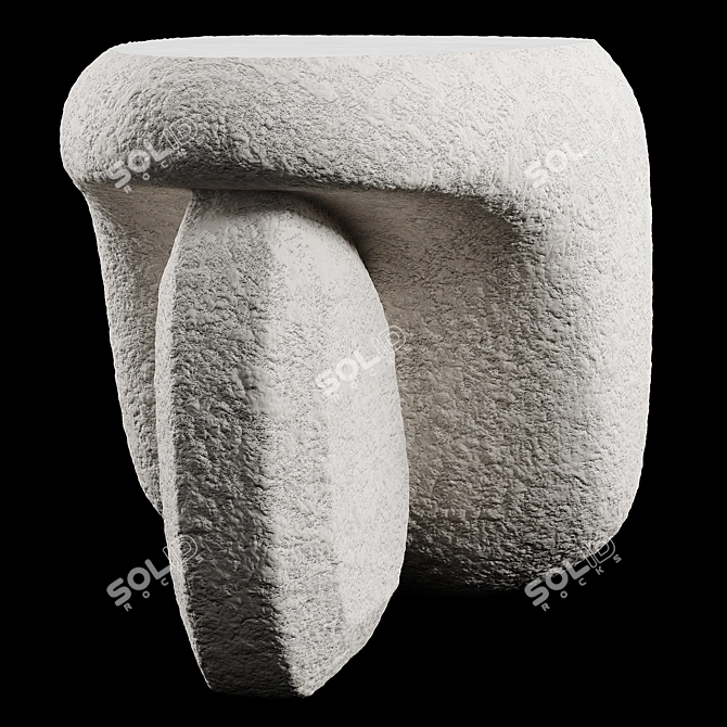 Stone Accent Coffee Table 3D model image 2