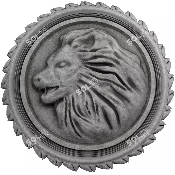 Lion 3D Printed Plaster Statue 3D model image 5