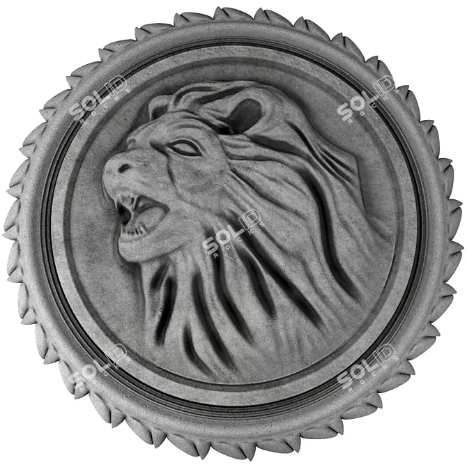 Lion 3D Printed Plaster Statue 3D model image 6