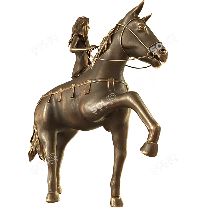 Elegant Lady on Horse 3D Model 3D model image 4