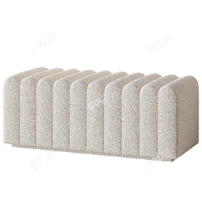 Modern Velvet Bente Bench 3D model image 2
