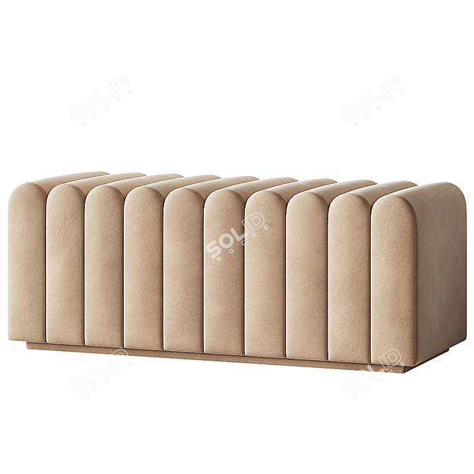Modern Velvet Bente Bench 3D model image 3