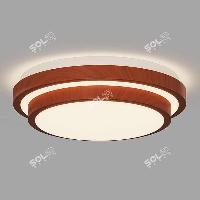Vaako LED Wood-effect Ceiling Light 3D model image 2