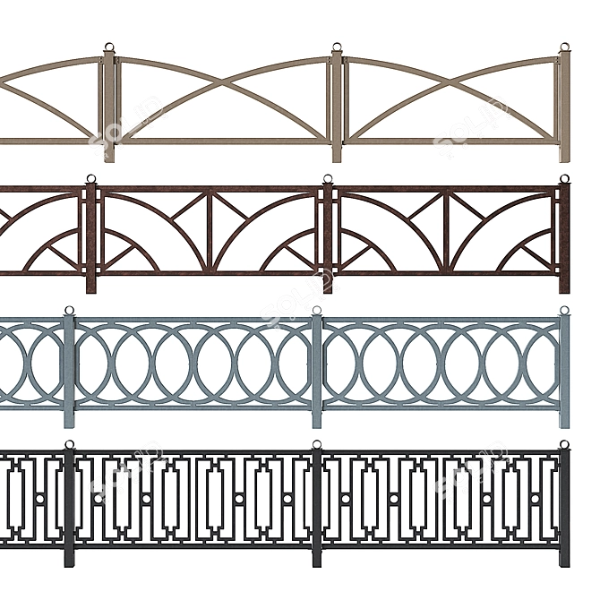 Polymer Pedestrian Guard Set 3D model image 2