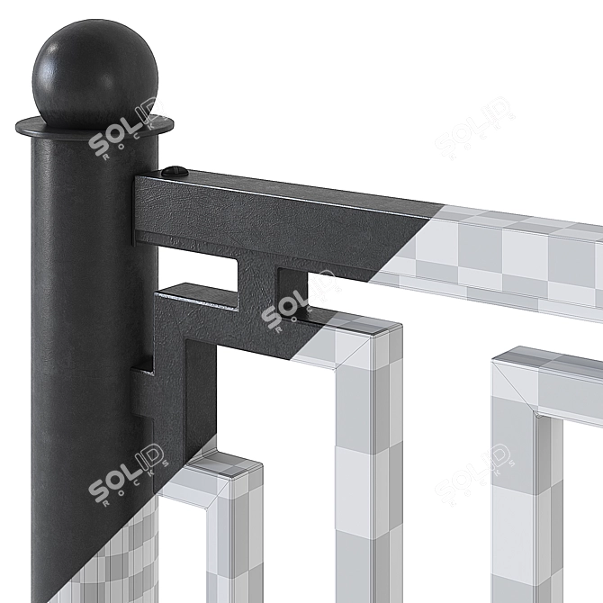 Polymer Pedestrian Guard Set 3D model image 7