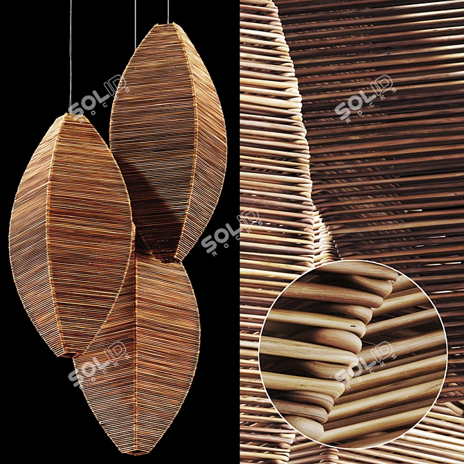 Wicker Lamp 3D Model Bundle 3D model image 1