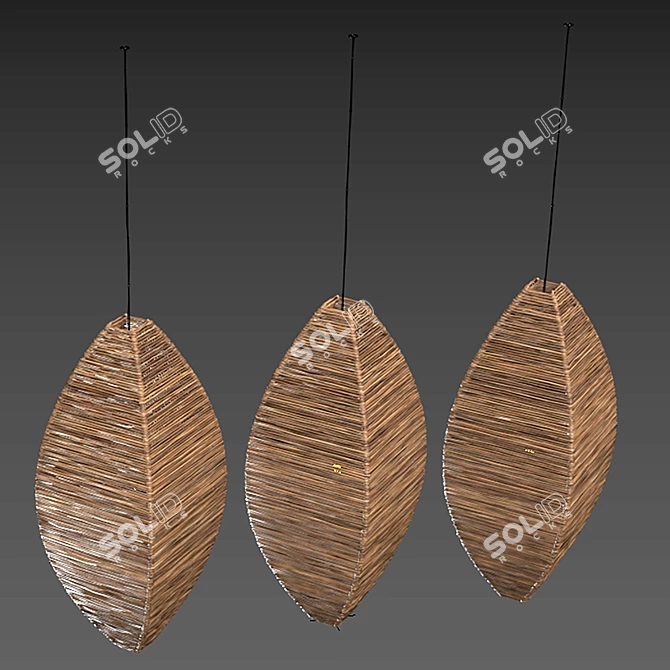 Wicker Lamp 3D Model Bundle 3D model image 5