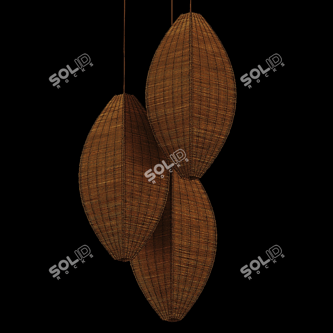 Wicker Lamp 3D Model Bundle 3D model image 6