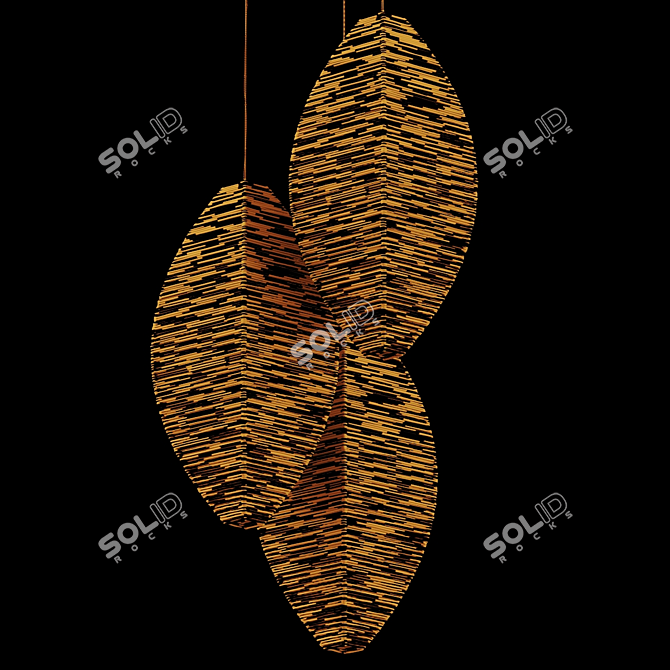 Wicker Lamp 3D Model Bundle 3D model image 7