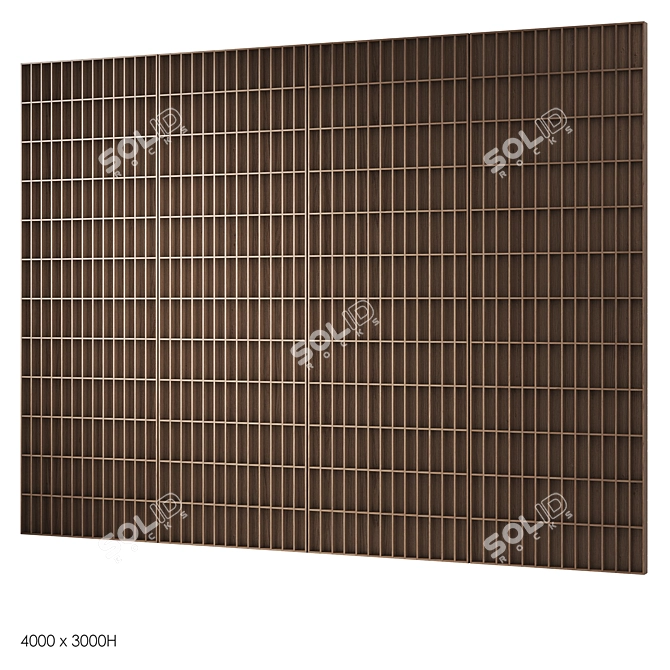 Wooden Decorative Panels with Seamless Models 3D model image 3