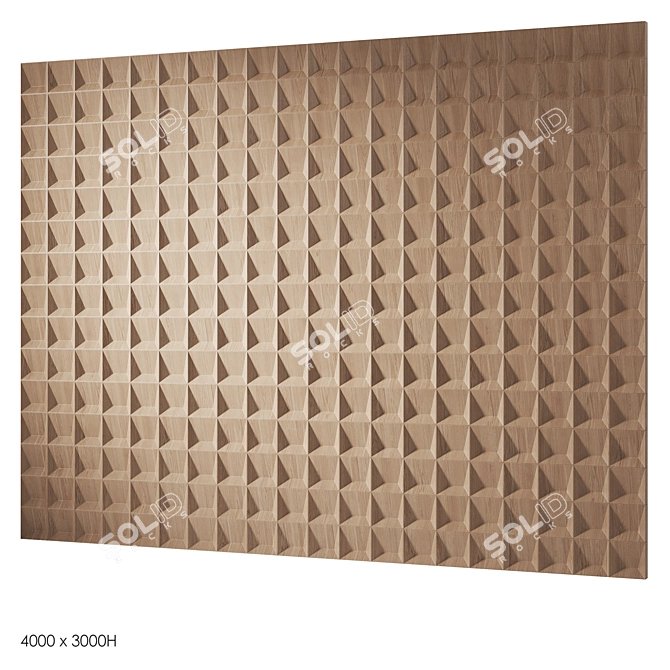 Wooden Decorative Panels with Seamless Models 3D model image 4