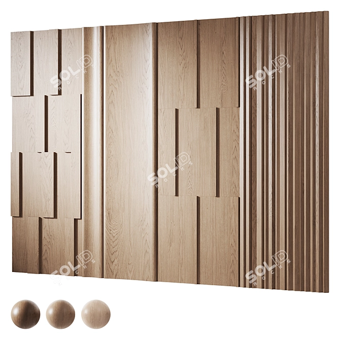 Decorative Wood Panels: Smooth Models 3D model image 1