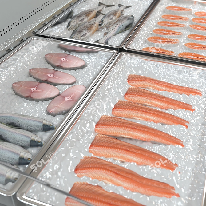 Hypermarket-Ready Fish Refrigerator 3D model image 4