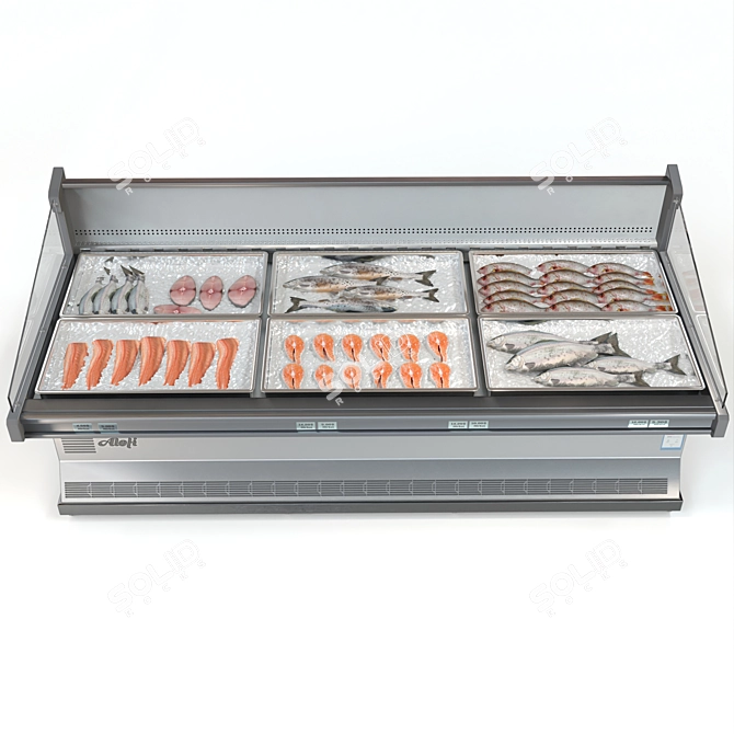 Hypermarket-Ready Fish Refrigerator 3D model image 5