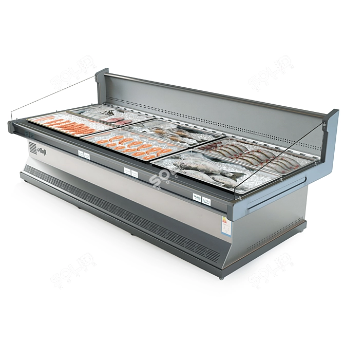 Hypermarket-Ready Fish Refrigerator 3D model image 6