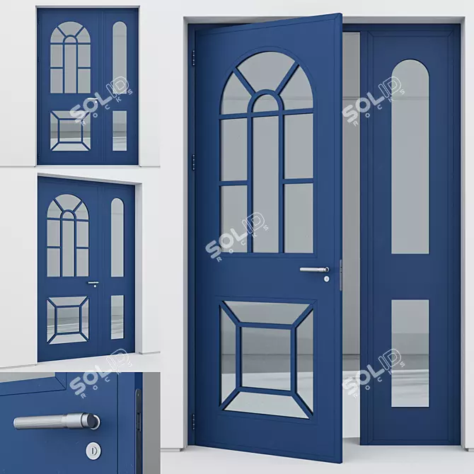 Sleek Aluminum Door Design 3D model image 1