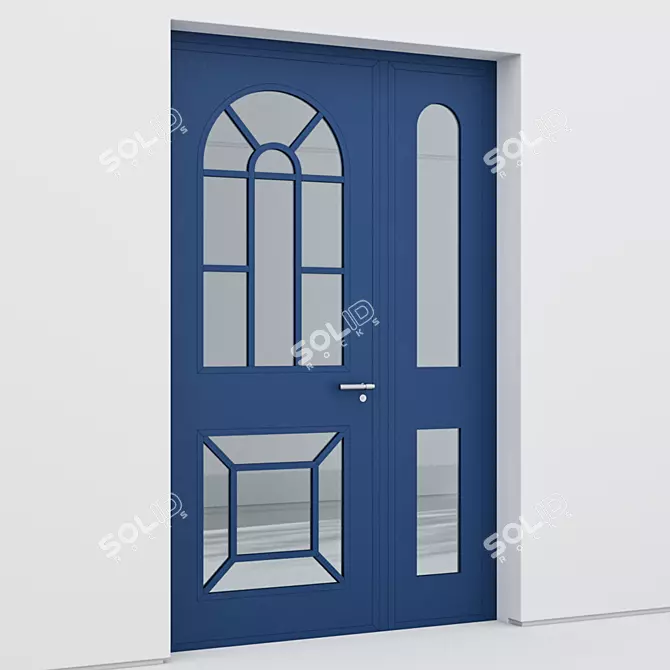 Sleek Aluminum Door Design 3D model image 2