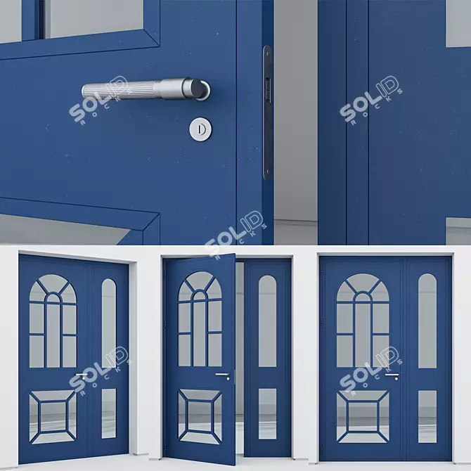 Sleek Aluminum Door Design 3D model image 3