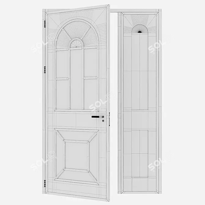 Sleek Aluminum Door Design 3D model image 4